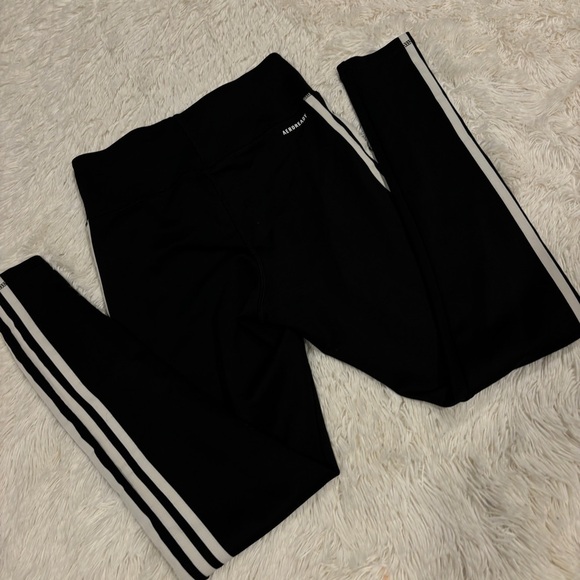 Adidas Women's High Rise 3-Stripes Aeroready black Leggings size small - Picture 11 of 13
